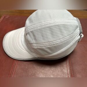 Classic White, Trimmed in Lt Gray Edge Textured Baseball Cap. Packable soft.